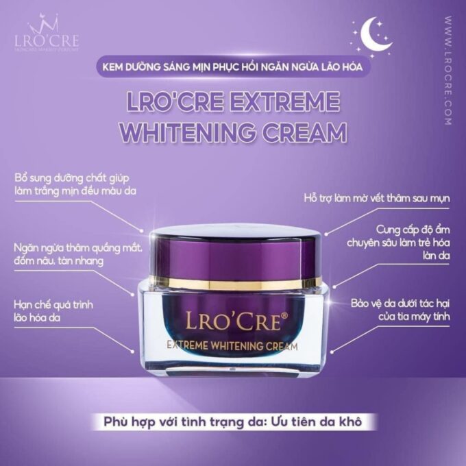 Kem Dưỡng Trắng Da Chống Lão Hóa Ban Đêm Lro’Cre 20g