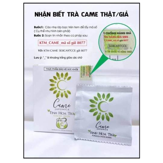 cách nhận biết trà giảm cân came giả và thật