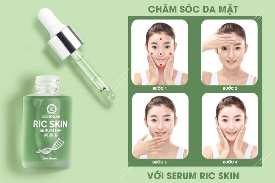 Hướng dẫn cách dùng Serum Ric Skin HA+