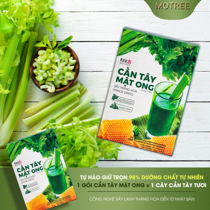 Bột Cần Tây Mật Ong Motree 12 Gói