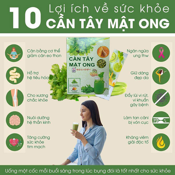 Bột Cần Tây Mật Ong Motree 12 Gói