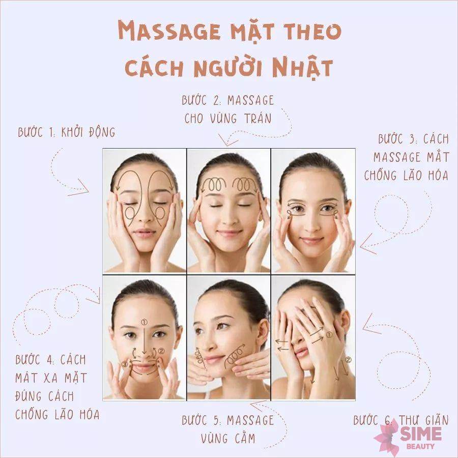Các bước massage mặt theo cách của người Nhật