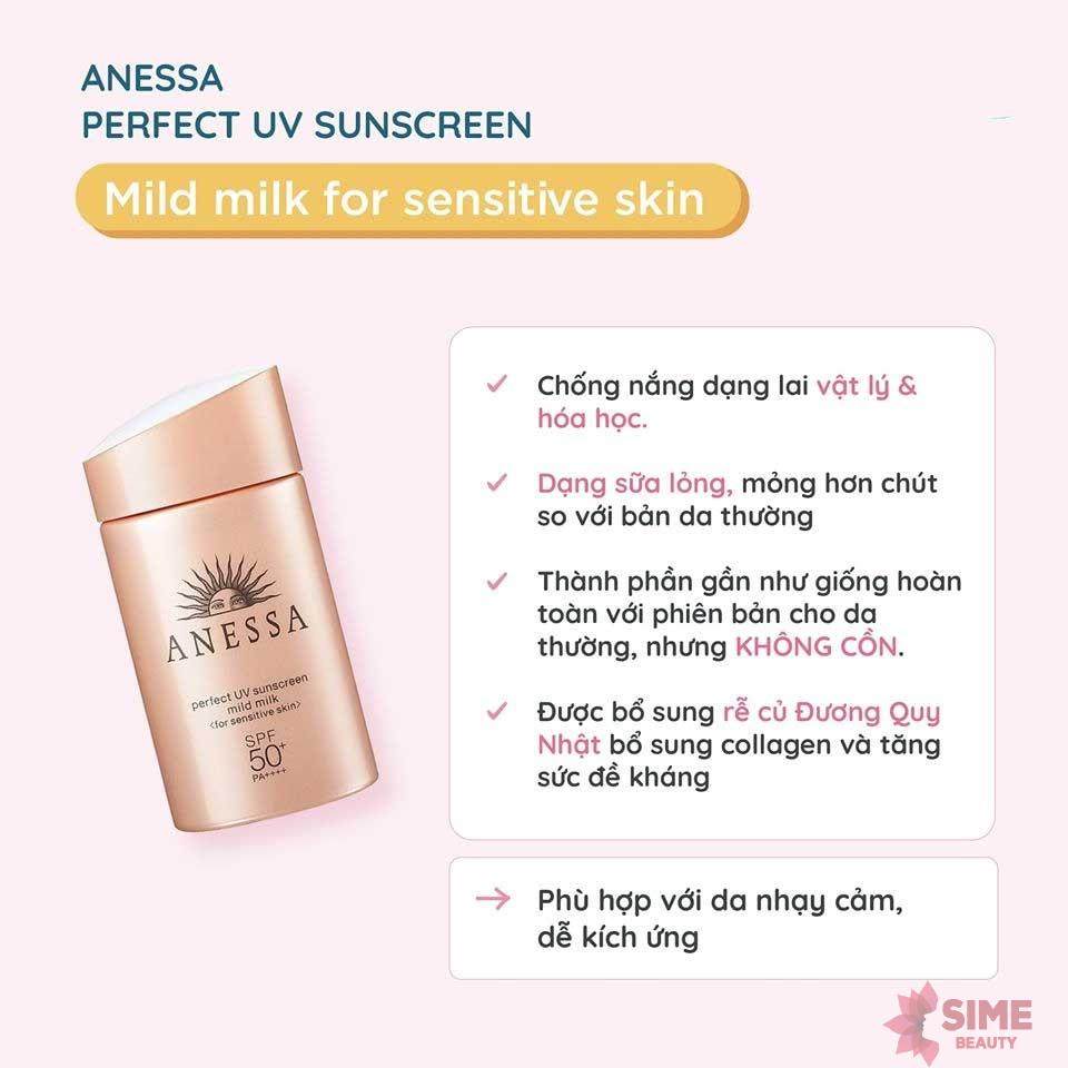 Kem chống nắng mild milk for sensitive skin Anessa dành cho da nhạy cảm