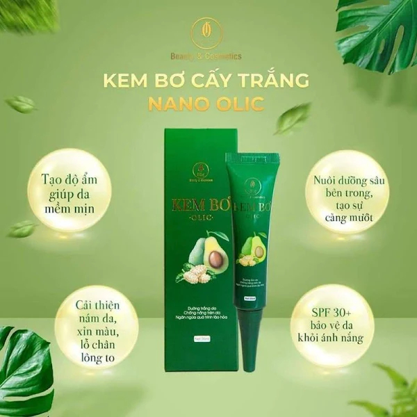 Kem Bơ Cấy Trắng Nano Olic