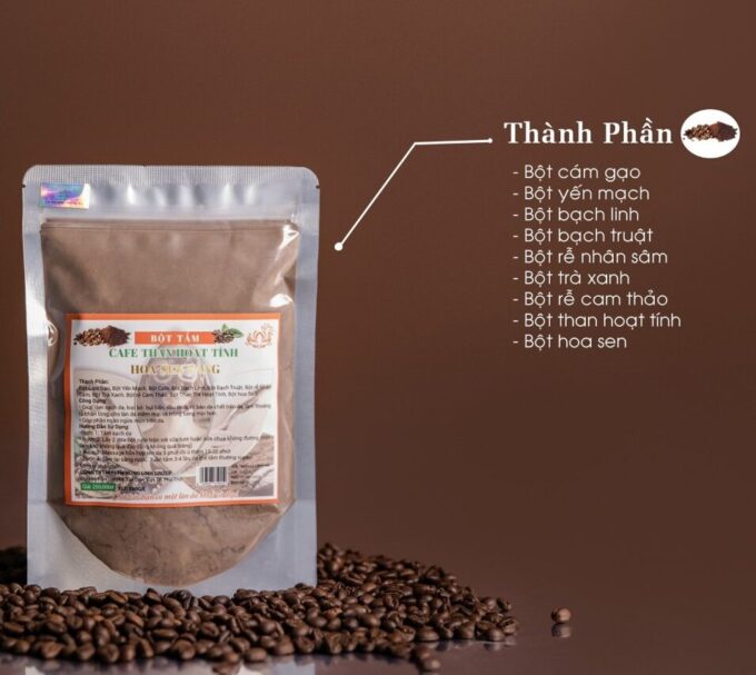 Ủ Trắng Cafe Than Hoạt Tính Hoa Sen Vàng 300g