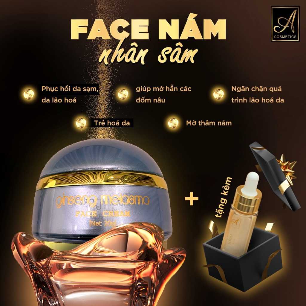 Sản phẩm Kem Face Ngừa Nám Nhân Sâm A Cosmetics - và sản phẩm quà tặng Serum ngừa nám
