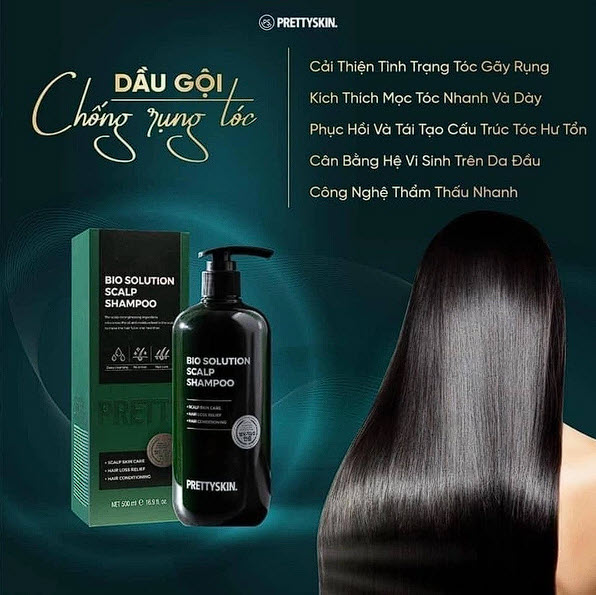 Sản phẩm dầu gội chống rụng tóc Prettyskin Bio Solution Scalp Shampoo