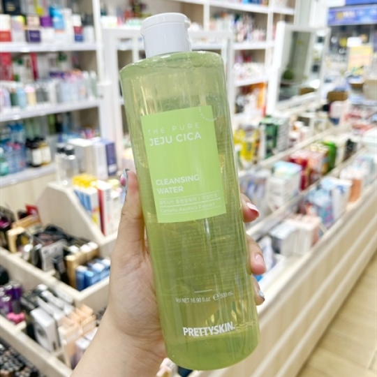 Nước Tẩy Trang PrettySkin Rau Má The Pure Jeju Cica Cleansing Water 500ml
