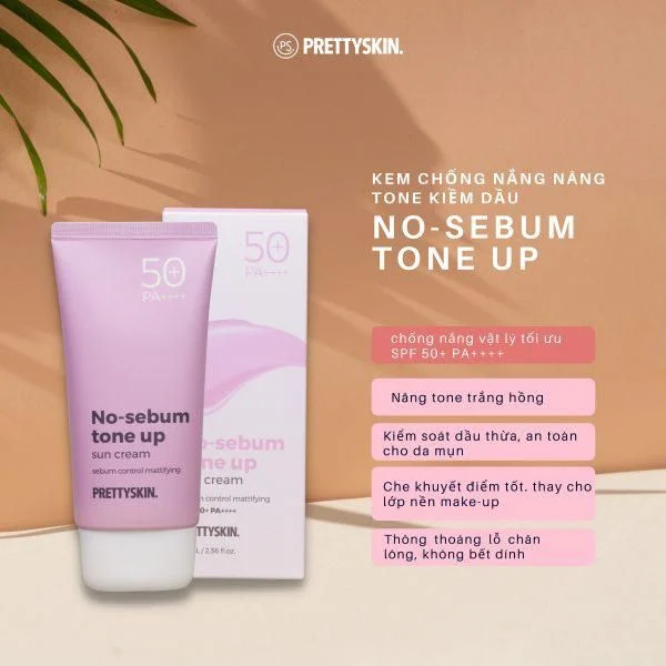 Kem Chống Nắng No-Sebum Tone Up Sun Cream Prettyskin