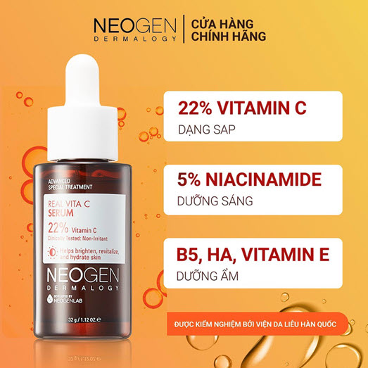Tinh Chất Dưỡng Trắng Neogen Real Vita C Serum 22% + 5%
