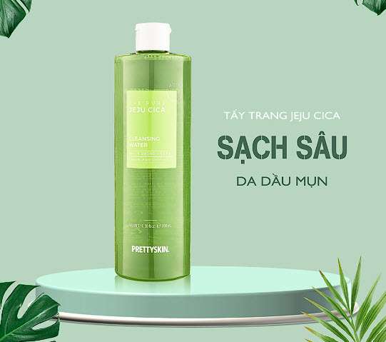 Nước Tẩy Trang PrettySkin Rau Má The Pure Jeju Cica Cleansing Water 500ml