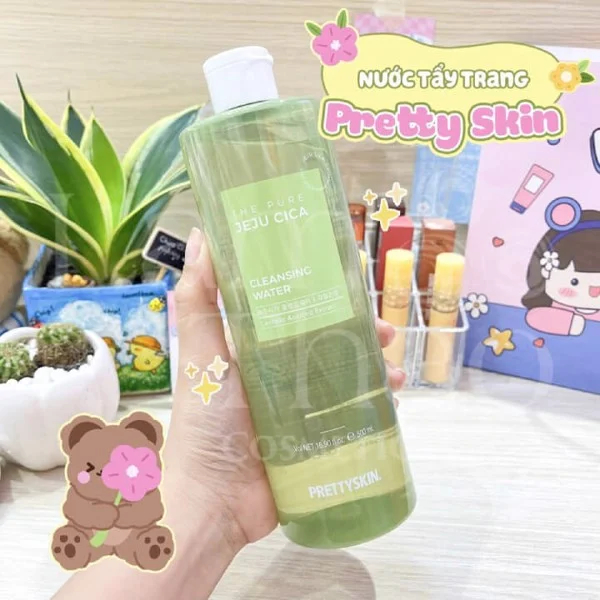 Nước Tẩy Trang PrettySkin Rau Má The Pure Jeju Cica Cleansing Water 500ml