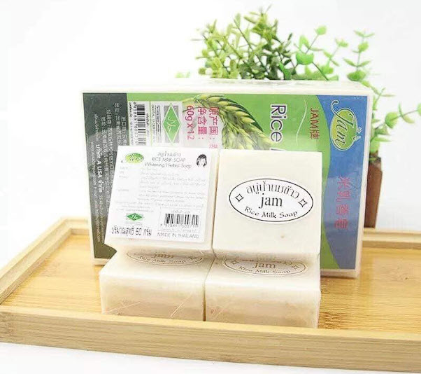 Xà Phòng Cám Gạo Jam Rice Milk Soap Whitening Herbal Soap Thái Lan