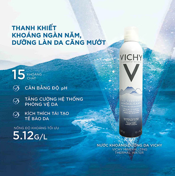 Sản phẩm xịt khoáng Vichy Mineralizing Thermal Water