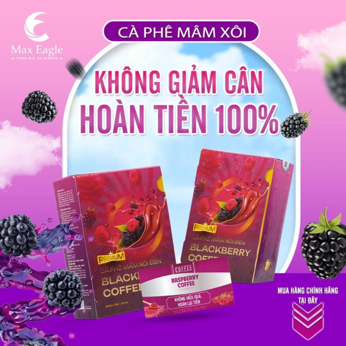 Giảm Cân Cà Phê Mâm Xôi Đen Blackberry Coffee 15 Gói