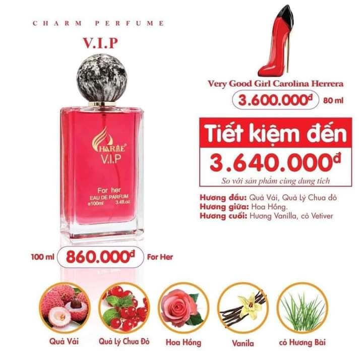 Nước Hoa Nữ Charme V.I.P 100ml | Cam Kết Hàng Chính Hãng