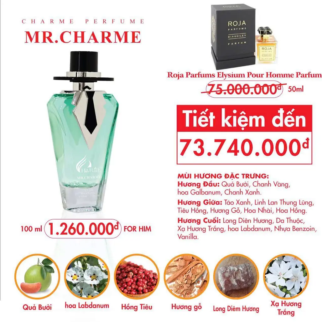 Nước Hoa Nam Charme Mr.Charme 100ml – Hàng Chính Hãng