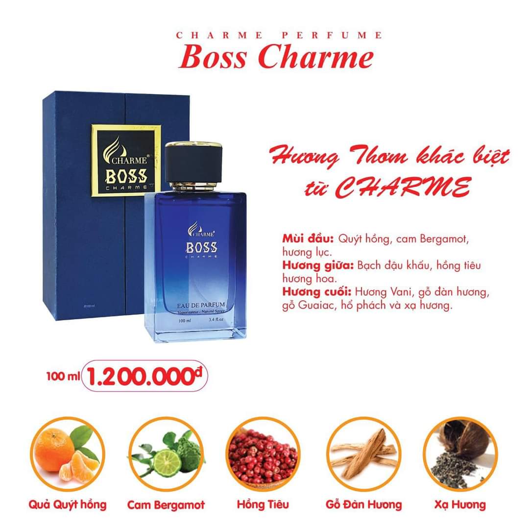 Nước Hoa Nam Charme Boss Charme 100ml EDP | Lưu Hương Lâu, Bền Mùi