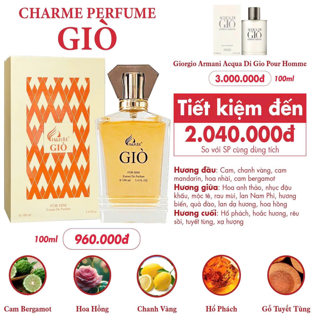 Nước Hoa Nam Charme Giò Mẫu Mới 100ml – Nước Hoa Chính Hãng